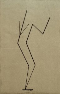 Analytická kresba na základě fotografií tančícího Palucca, paralelní konstrukce z jednoho bodu níže od Wassily Kandinsky