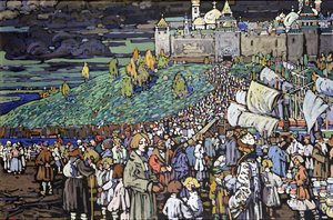 Příjezd obchodníků od Wassily Kandinsky