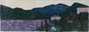 Horská krajina s jezerem od Wassily Kandinsky