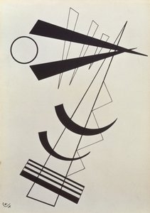 Zdůrazněné závaží v černé a bílé od Wassily Kandinsky