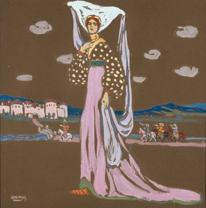 Noc (Procházející se dáma) od Wassily Kandinsky