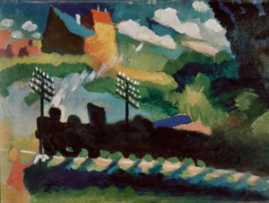 Železnice poblíž Murnau od Wassily Kandinsky