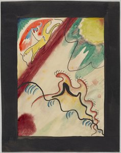Návrh na obálku almanachu "Der Blaue Reiter" od Wassily Kandinsky