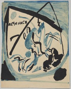 Návrh na obálku almanachu "Der Blaue Reiter" od Wassily Kandinsky