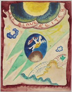 Návrh na obálku almanachu "Der Blaue Reiter" od Wassily Kandinsky