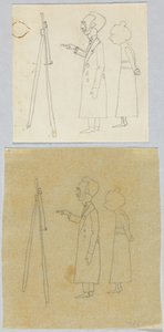 Kandinsky a Münter před stojanem od Wassily Kandinsky