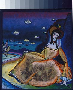 ""Dáma ve zlatých šatech"" Obraz Vasilije Kandinského (nebo Wassily Kandinského nebo Kandinského od Wassily Kandinsky