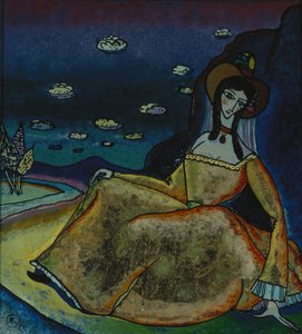 Dáma ve zlatých šatech, 1917 od Wassily Kandinsky