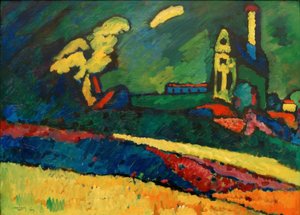 Murnau - Krajina s kostelem I. od Wassily Kandinsky