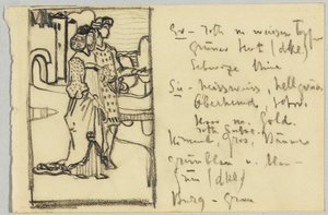 Pár ve středověkém kostýmu před hradem od Wassily Kandinsky