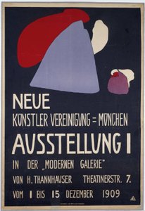 Plakát k první výstavě Neue Künstlervereinigung Munich od Wassily Kandinsky