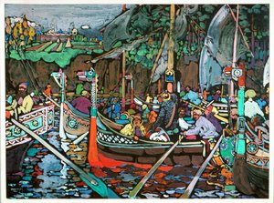 Píseň Volhy (malba na plátně) od Wassily Kandinsky