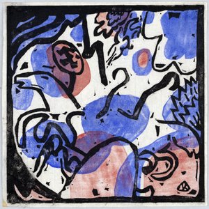 ""Tři jezdci v červené, modré a černé"" Obraz od Wassily Kandinsky (nebo Wassily Kandinski nebo Kandinskij od Wassily Kandinsky