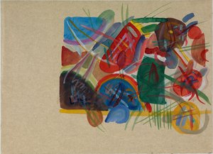 Akvarel s lesem a duhou, 1913. od Wassily Kandinsky