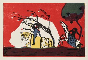 Zwei Reiter vor Rot od Wassily Kandinsky