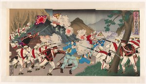 Vítězství japonské armády v útoku na Pchjongjang Heijô shingeki nichigun daishôri (titul na předmětu)