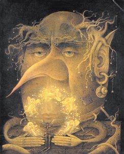 Víla Žonglérka (tužka a pastelky na papíře) od Wayne Anderson