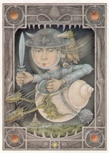 Žena bojovnice, 2005 (kombinovaná technika na umělecké desce) od Wayne Anderson