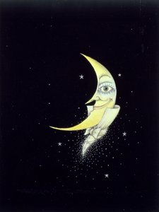 Noc venku (tužka a pastelky na papíře) od Wayne Anderson