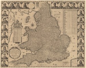 Nová a přesná mapa Anglie od Wenceslaus Hollar