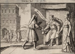 Abimelech kárá Abrahama. Stav 1 od Wenceslaus Hollar