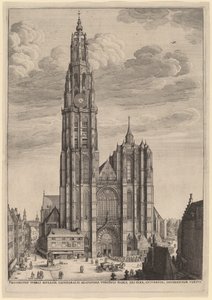Antverpská katedrála od Wenceslaus Hollar