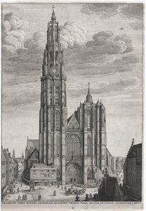 Antverpská katedrála od Wenceslaus Hollar