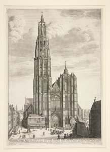 Antverpská katedrála od Wenceslaus Hollar
