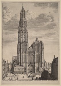 Antverpská katedrála od Wenceslaus Hollar