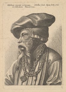 Vousatý muž s řetízkovým náhrdelníkem, 1647. od Wenceslaus Hollar