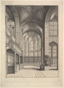 Brayova kaple v kapli sv. Jiří, Windsor (z díla Eliase Ashmola „The Institution, Laws & Ceremonies of the most Noble Order of the Garter“, Londýn 1672)