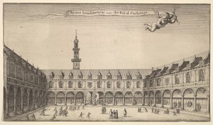 Byrsa of London, běžně známá jako Royal Exchange, Royal Exchange, London, ca. 1647 od Wenceslaus Hollar