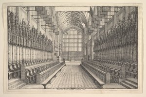Kůr a chórové lavice v kapli svatého Jiří ve Windsoru od Wenceslaus Hollar