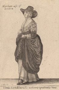 Manželka londýnského občana lepší kvality, 1643 od Wenceslaus Hollar