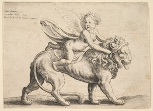 Amor na lvu, 1652. od Wenceslaus Hollar