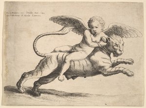 Amor na tygru, 1652. od Wenceslaus Hollar