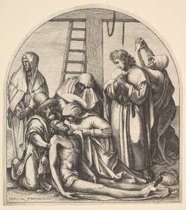 Sestup z kříže, po Holbein, 1640. od Wenceslaus Hollar
