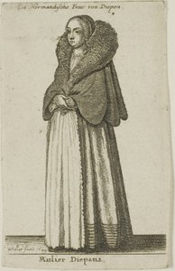 Žena Dieppe od Wenceslaus Hollar