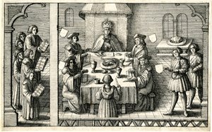Večeře při investituře Ferdinanda I. do Podvazkového řádu od Wenceslaus Hollar