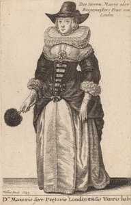 Manželka lorda starosty nebo prétora Londýna, 1649 od Wenceslaus Hollar