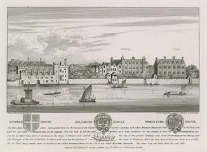 Durham House, Salisbury House a Worcester House od Wenceslaus Hollar