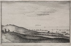 Anglické pohledy: Old Shoreham od Wenceslaus Hollar