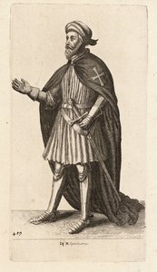 Eq. Hospitaliarius. stát 2 od Wenceslaus Hollar