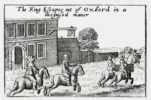 Útěk Karla I. z Oxfordu v přestrojení od Wenceslaus Hollar