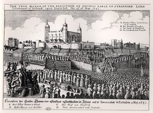 Poprava Strafforda, 12. května 1641 (rytina) (čb fotografie)