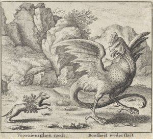 Bajka o baziliškovi a lasičce Bajky (název série) od Wenceslaus Hollar