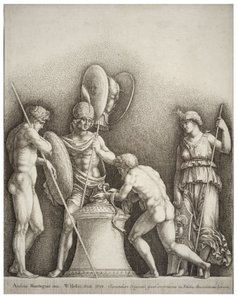 Čtyři klasické postavy, po Mantegnovi od Wenceslaus Hollar