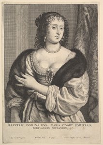 Frances Stuart, hraběnka z Portlandu, 1650. od Wenceslaus Hollar