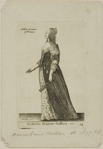 Francouzská šlechtična od Wenceslaus Hollar