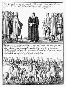 Pánové skládající „přísahu Et cetera“; koňský průvod doprovázející propuštěné pamfletisty do Londýna od Wenceslaus Hollar